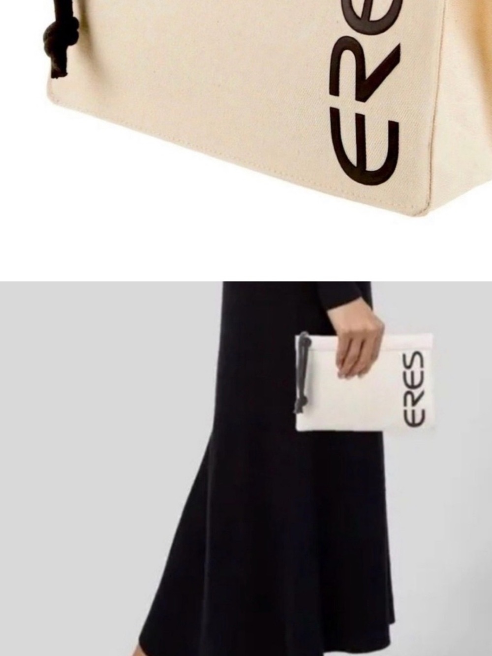 Eres Cream Canvas Wristlet Clutch